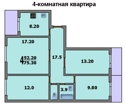 Четырехкомнатная квартира в доме П-30